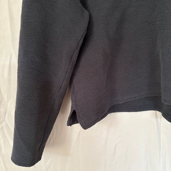 Ann Taylor Loft Womens Black 1/4 Zip Cotton Cropped Large Pull Over Sweater - Picture 6 of 10